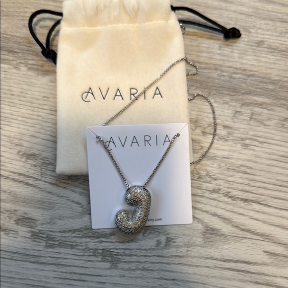 Avaria Silver Necklace letter J - Picture 1 of 3